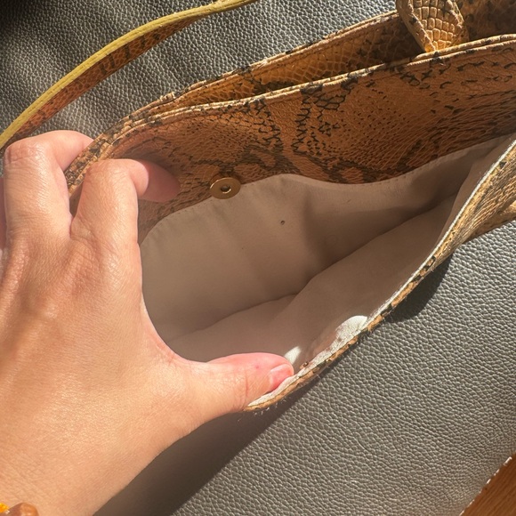 Y2k Snake Print Tan Shoulder Bag - Picture 2 of 6
